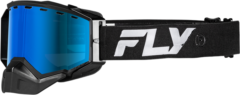 Fly Racing 37-50280 37-50280 ZONE SNOW GOGGLE BLACK/BLACK W/SKY BLUE MIRROR/BLUE LENS
