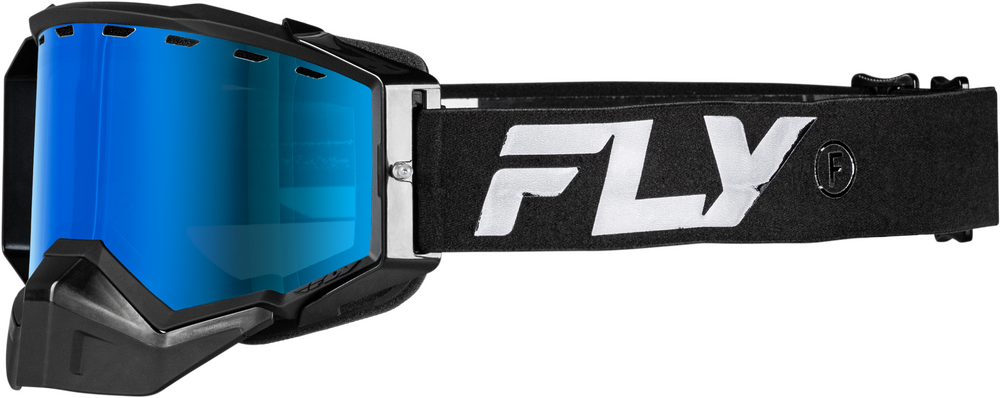 Fly Racing 37-50280 37-50280 ZONE SNOW GOGGLE BLACK/BLACK W/SKY BLUE MIRROR/BLUE LENS