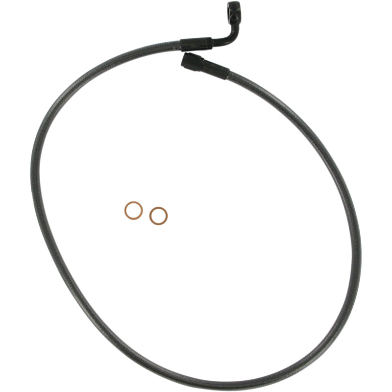 MAGNUM SHIELDING 1741-1687 47229 Alternate Length Designer Series Braided Non-ABS Front Upper Brake Line Kit - 10 mm/90° - 29" - Black Pearl