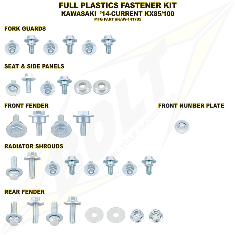 Bolt Body Work Fastener - KAW-141785 Kawasaki Dirt Bikes 2014-2025