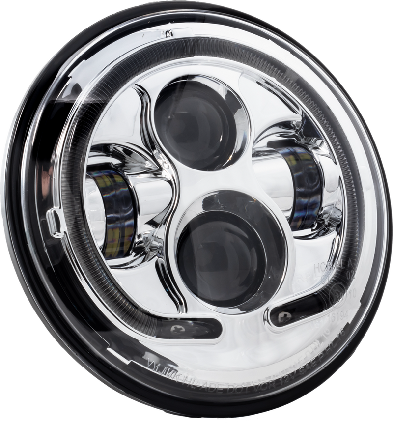 Letric Lighting Co 7" LED Headlight Chrome Halo - LLC-ILHP-7C For Indian 2012-2024