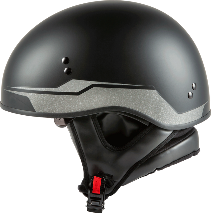 Gmax 72-5662M H1659815 HH-65 HALF HELMET SOURCE NAKED MATTE BLACK/SILVER MD