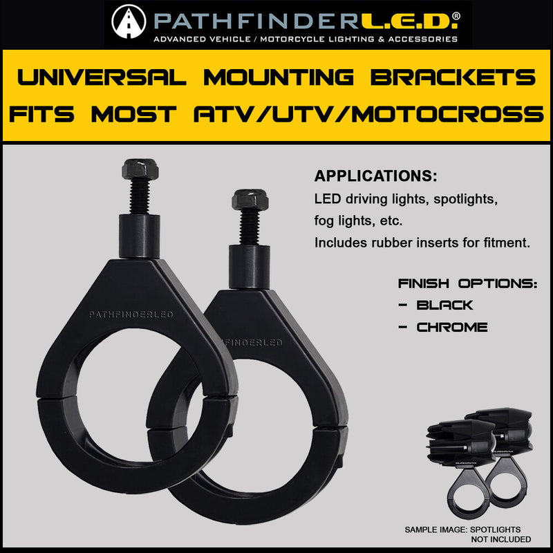 Pathfinder 226-0106 MBR39B LIGHT MOUNTING BRACKET 39MM BLACK PAIR