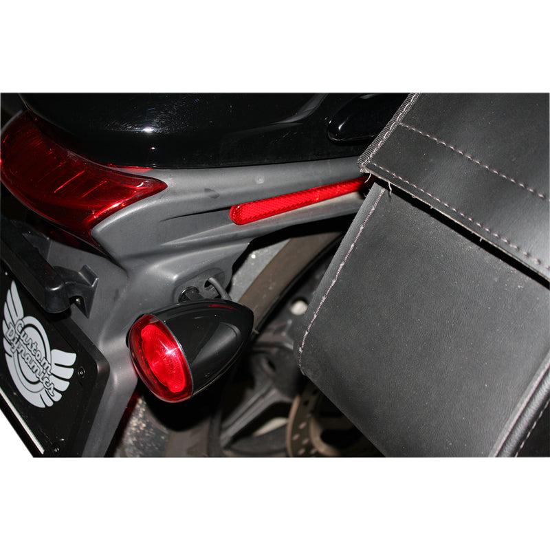 CUSTOM DYNAMICS 2020-1737 PB-UNV-RTS-R-B ProBEAM® Universal LED Bullet Bezel Turn Signals ProBEAM® Universal Turn Signals - Gloss Black/Red