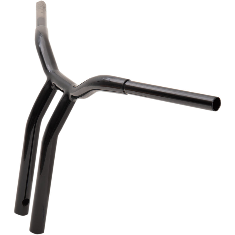 LA CHOPPERS 0601-4943 LA-7338-14B Kage Fighter Welded Bent-Riser Handlebar - One Piece - Bent - 14" - Black