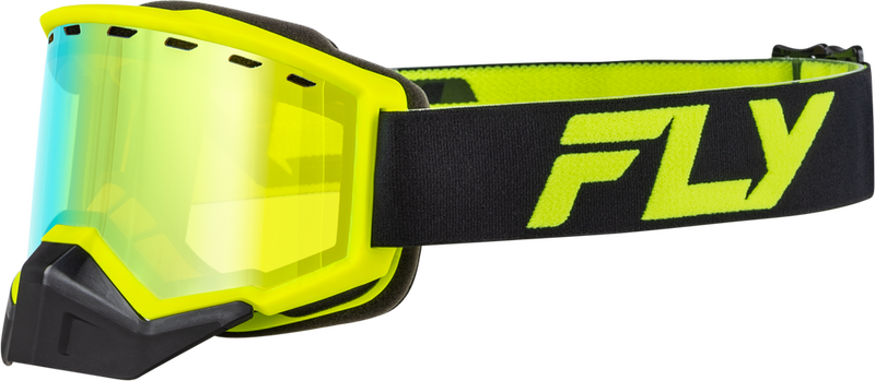 Fly Racing 37-50164 FLB-24F8 FOCUS SNOW GOGGLE BLACK/HI-VIS W/ GOLD MIRROR/YELLOW LENS