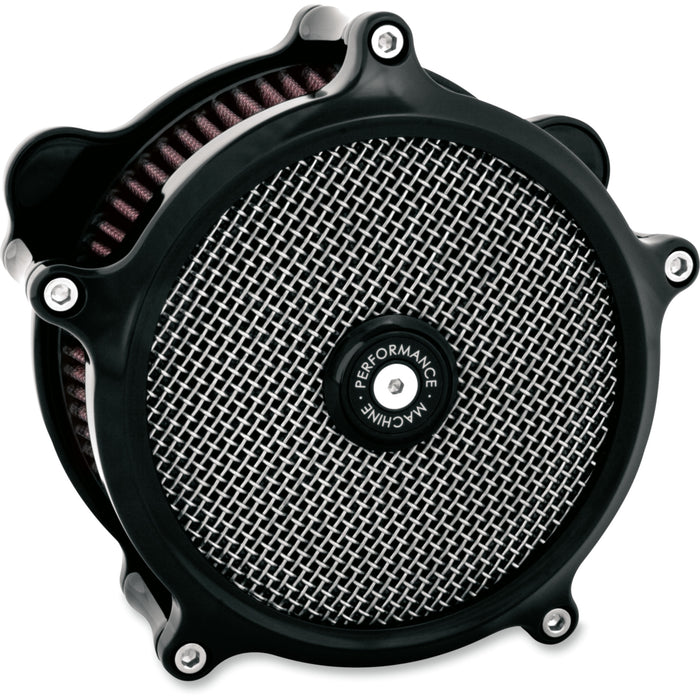 PERFORMANCE MACHINE (PM) 1010-2668 0206-2139-B Super Gas Air Cleaner - Black - M8