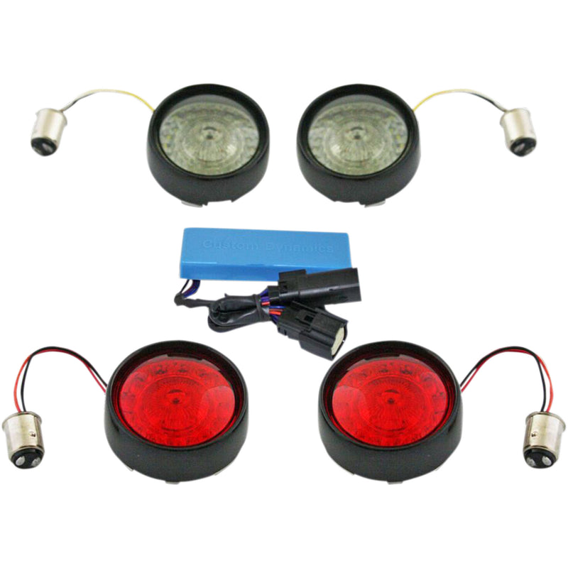 Custom Dynamics Bullet Bezel Turn Signal Assembly - PB-SS-BB-B For Harley Touring 2010-2013