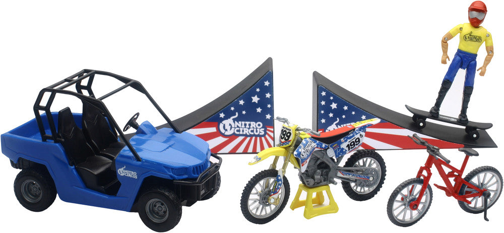New Ray Toys 959-0129 67685 REPLICA NITRO CIRCUS PLAY SET ASSORTED NITRO CIRCUS PLAY SET