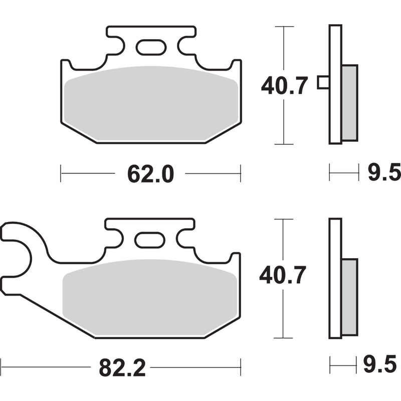 Sbs Brake Pad - 816SI For Hisun ATV/UTV Models 2015-2016 | Massimo ATV/UTV Models 2013-2016 | Can-Am Commander / Maverick 2011-2016