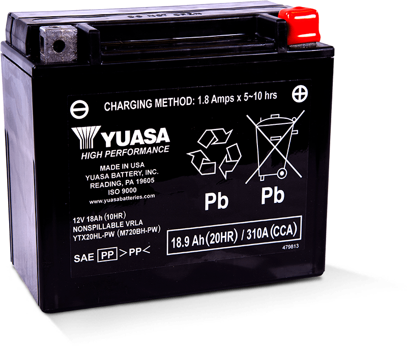 Yuasa Battery YUAM720BH-PW Yuasa YTX20HL-PW Maintenance Free AGM 12-Volt Battery - User 1