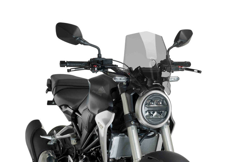 Puig Hi-Tech Parts Windscreen Naked NEW GEN Sport Smoke - 9734H Honda CB300R 2018-2020