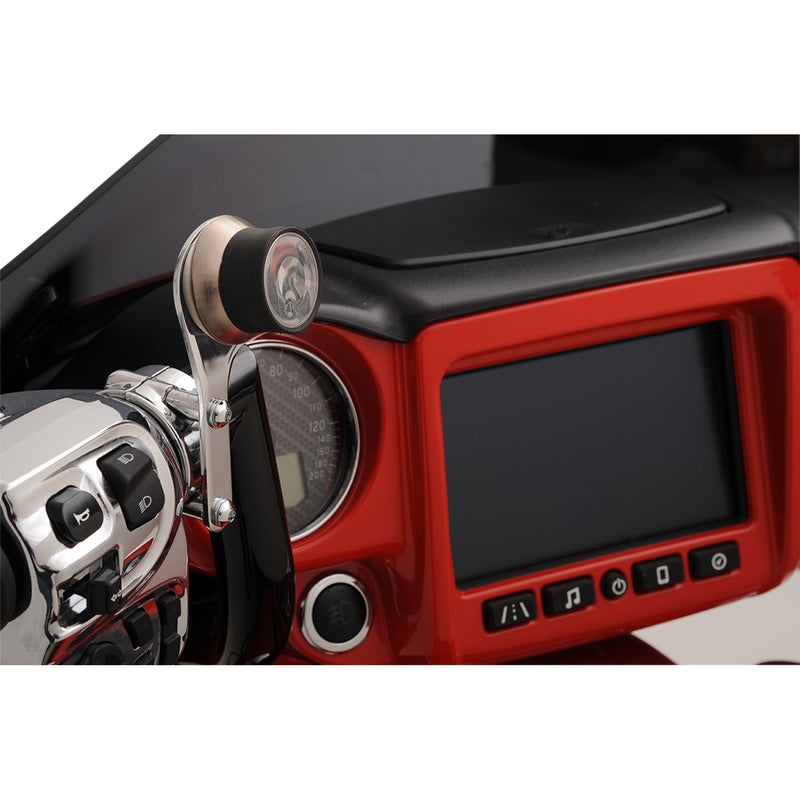 Klock Werks iOmount™ Handlebar Switch Mount Left Perch Mount Chrome Touring - KWD-04-0383 For Indian 2014-2026