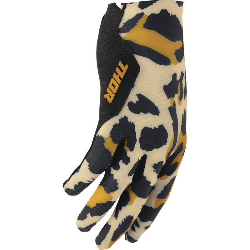 THOR Women's SPORTMODE Cheetah Gloves Tan/Black