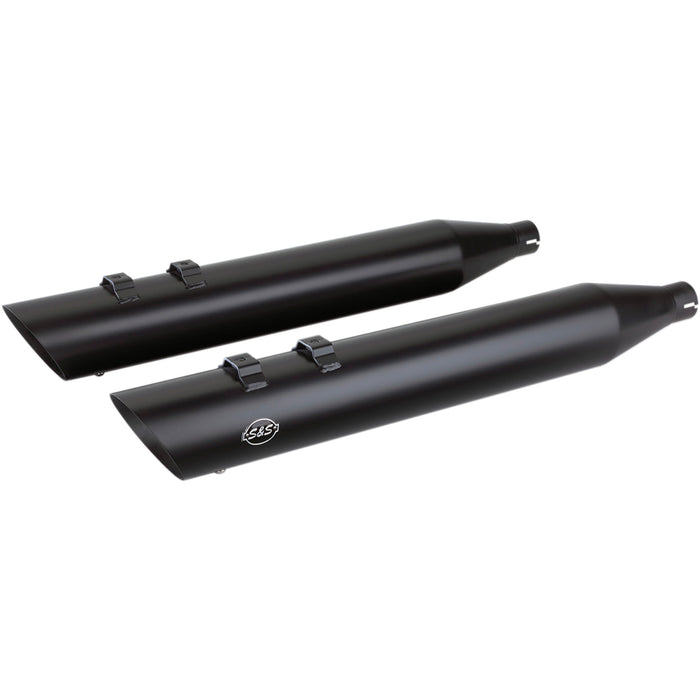 S&S CYCLE 1801-1208 550-0696 Slash Cut Slip-On Mufflers - Black