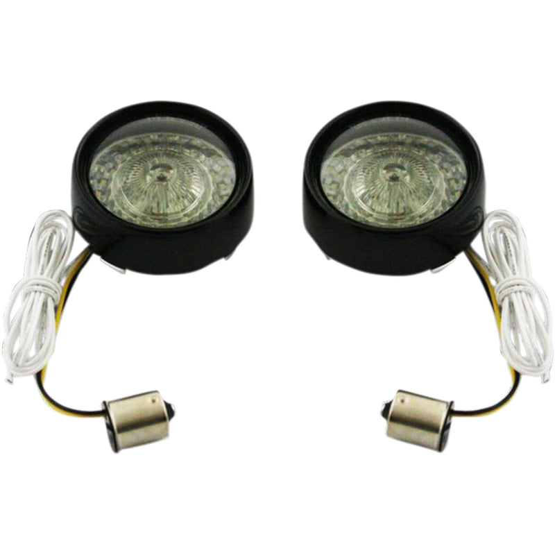 (OPEN BOX)  CUSTOM DYNAMICS 2020-1588 PB-BB-AW-1156BS ProBEAM Ringz Bullet Bezel LED Turn Signal - 1156 - Gloss Black - Smoke Lens