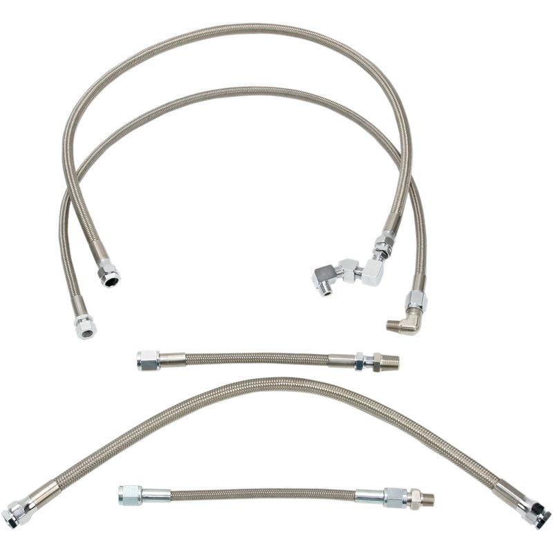 Drag Specialties Stainless Steel Braided Oil Line Kit Sportster For Harley Sportster 1986-1990