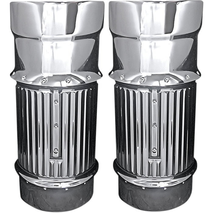 COVINGTONS 0411-0105 C1114-C Fork Leg Bells — Dimpled - Chrome - Dimpled