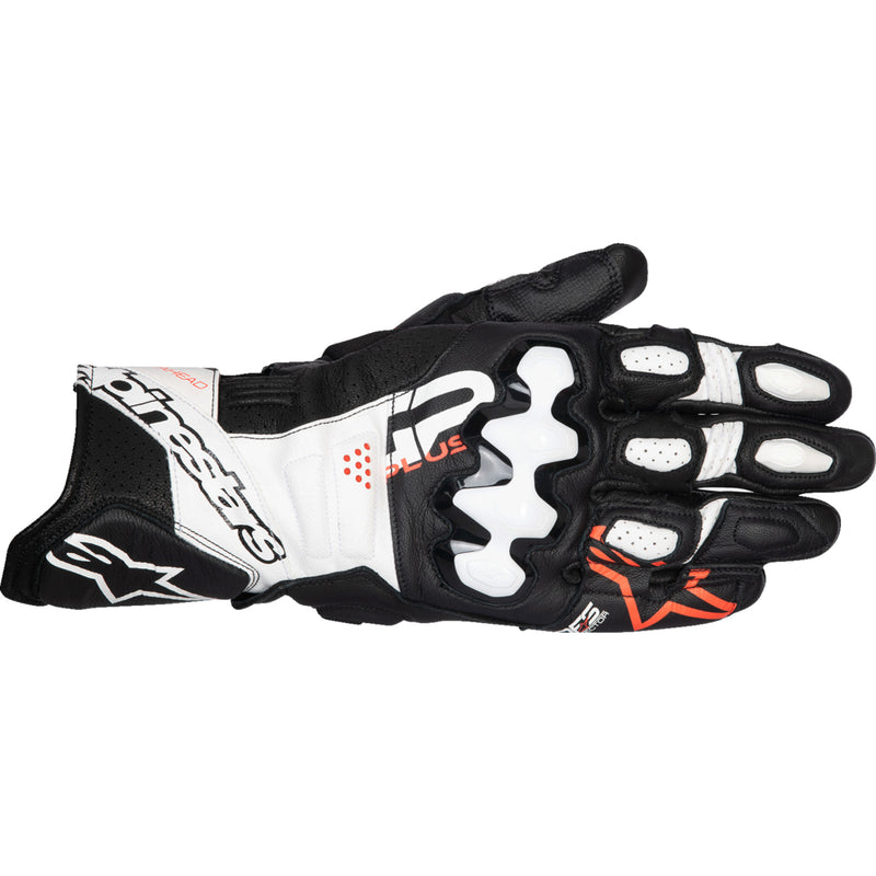 ALPINESTARS GP Plus R V3 Leather Gloves Black/White/Fluo - Red