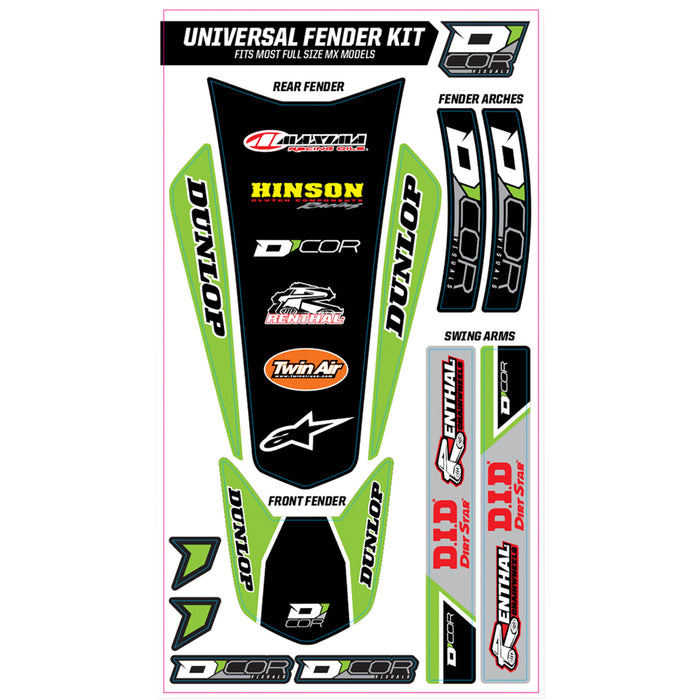 D'COR VISUALS 4302-6087 15-20-100 Universal Trim Kit green