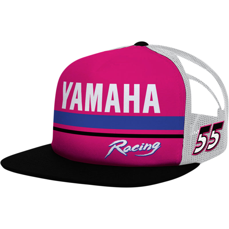 YAMAHA APPAREL 2501-3786 NP21A-H1805 Yamaha Flat Bill Hat Yamaha Motosport Stripe Hat - Pink