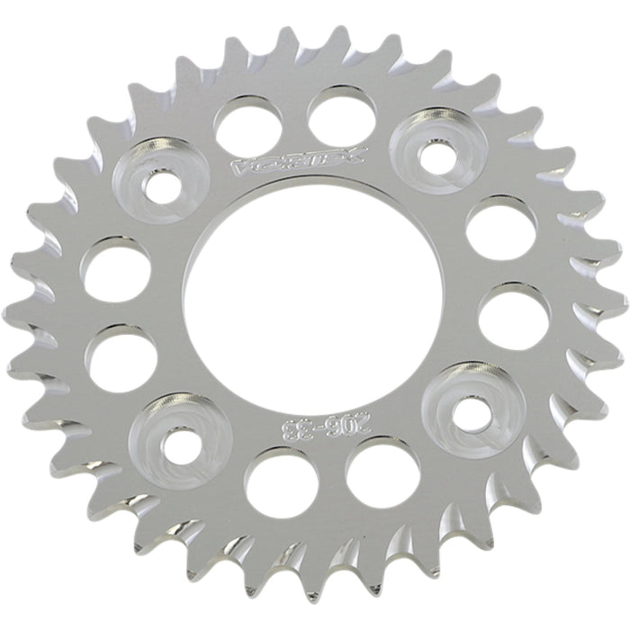 VORTEX 1211-1711 206-33 Aluminum Rear Sprocket Aluminum Sprocket - Silver - Rear - 33 Tooth