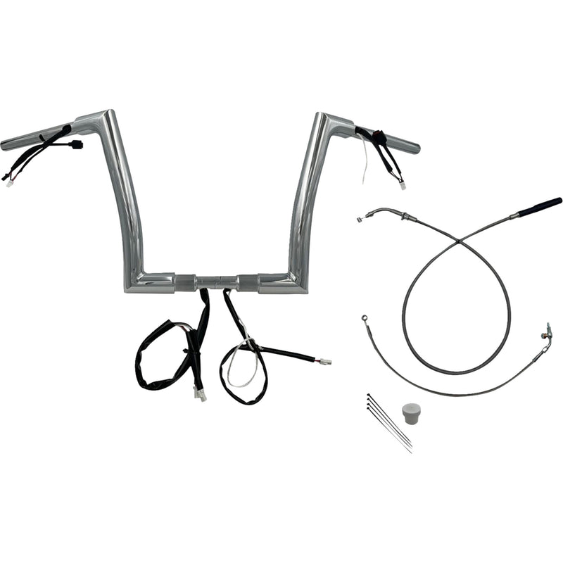 FAT Baggers INC. 1-1/2" EZ Install Flat Top Handlebar 12" Chrome - 649912 For Harley Road Glide 2023-2026