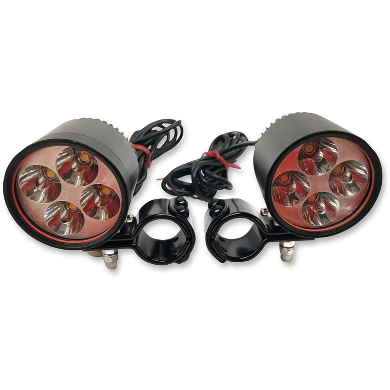 RIVCO PRODUCTS 2001-1541 DLLED125BK 2" LED Driving Lights with 1-1/4" Clamps Black LED Driving Light