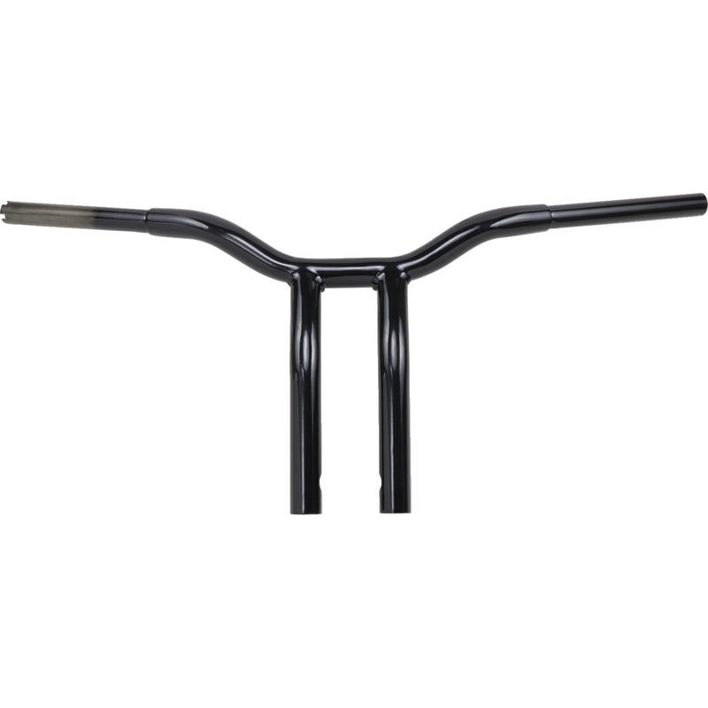 LA CHOPPERS 0601-4941 LA-7338-12B Kage Fighter Welded Bent-Riser Handlebar - One Piece - Bent - 12" - Black