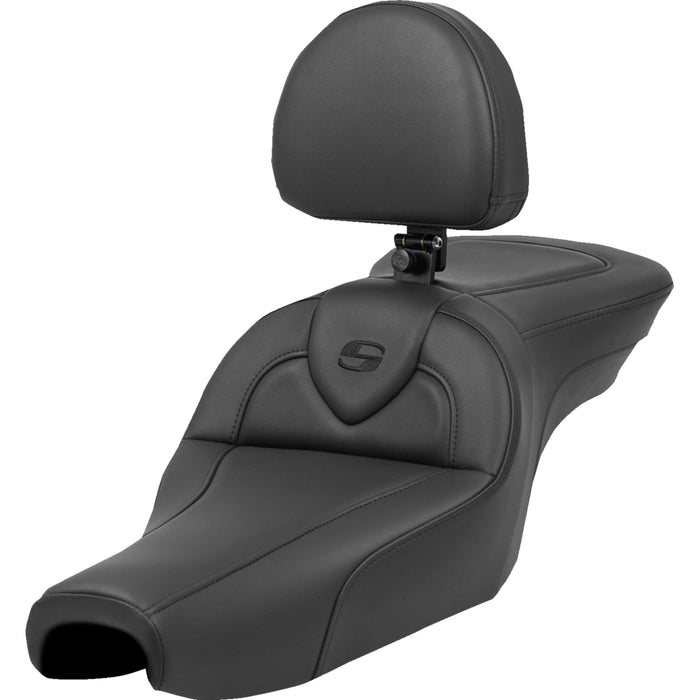 SADDLEMEN 0804-0801 807-11-187BR Roadsofa™ Standard Reach Seat - with Backrest - Black - XL '04-'22