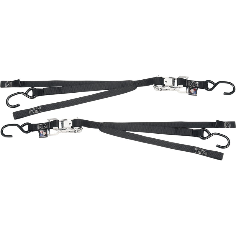 POWERTYE MFG. 3920-0048 33722 1" Ratchet with Soft-Tye Ratchet Tie-Down - 1" x 6-1/2' - Black