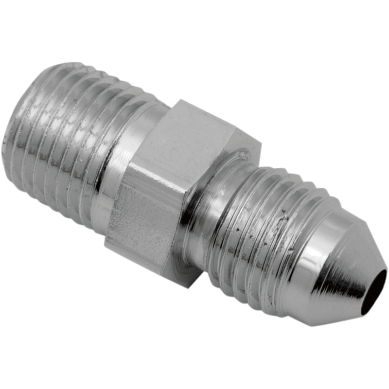 DRAG SPECIALTIES DS098244 Chrome Steel Brake Line Fitting #3 Male Fitting - 1/8" - Straight