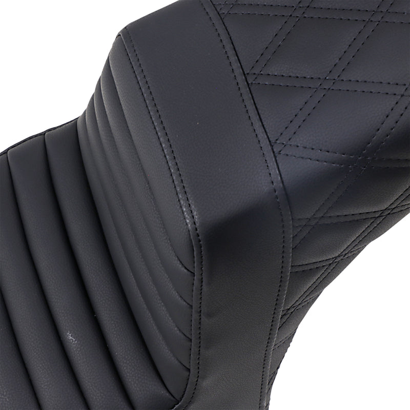 Saddlemen Lattice Stitch Step-Up Seat Front Tuck-N-Roll Rear Black - I18-33-176 For Indian Scout 2018-2024
