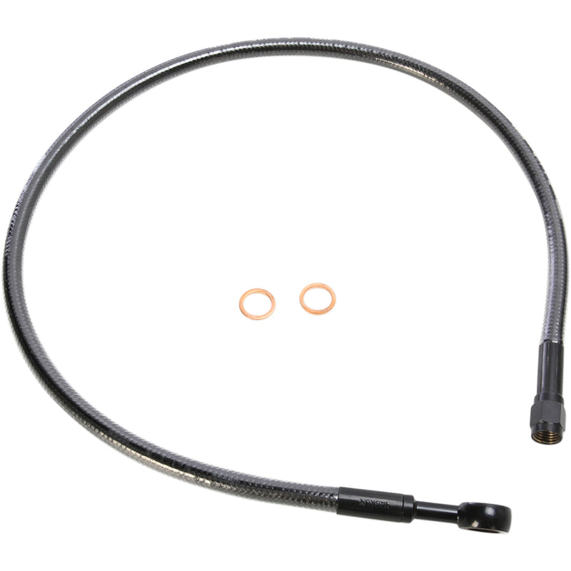 Magnum Shielding Alternate Length Designer Series ABS-Specific Front Brake Line Kit 10 Mm-Straight 25" Black - AS47625 For Harley Softail 2018-2023