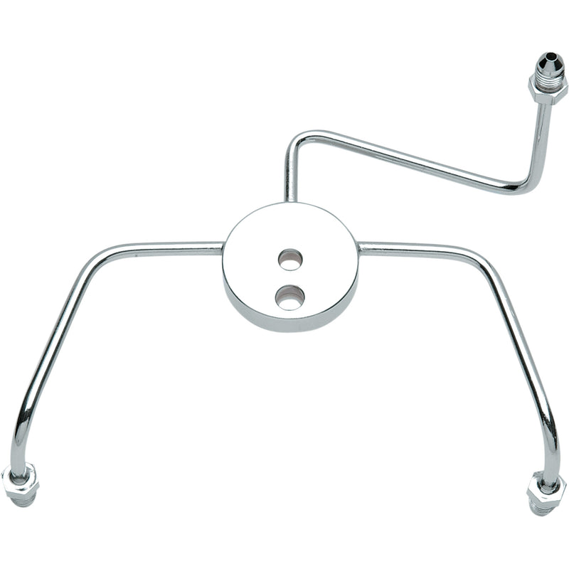 DRAG SPECIALTIES Chrome Steel Front Brake Tee with Fittings for Dual-Disc Applications Junction Block #3 - Glide