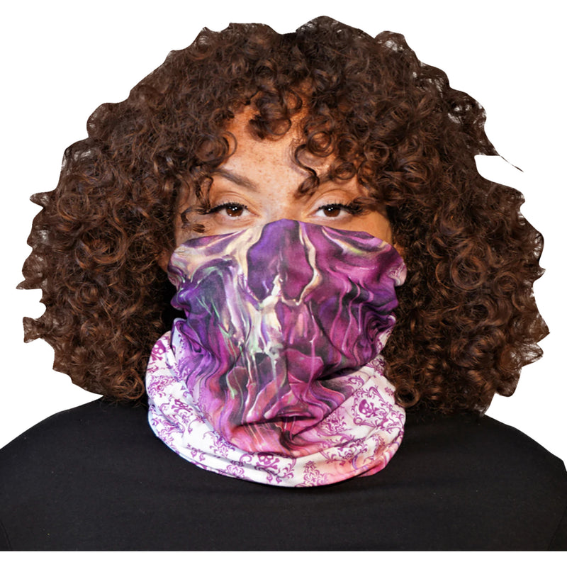 LETHAL THREAT 2502-0290 NS90825 Watercolor Skull Face Neck Scarf