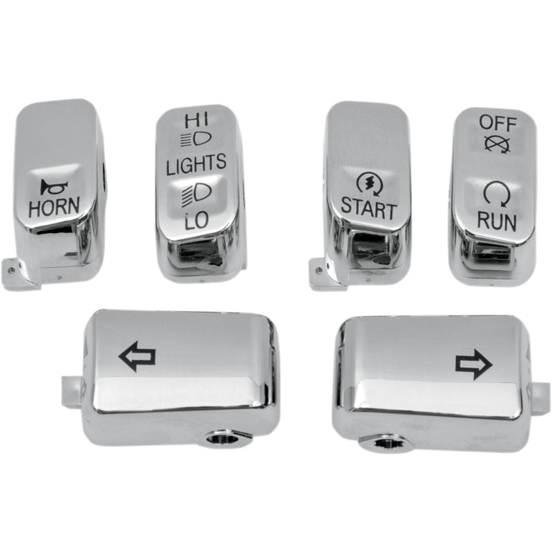 Drag Specialties Switch Cap Kit Standard Chrome For Harley Motorcycles 1996-2013