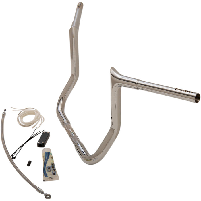 FAT BAGGERS INC. 0601-4780 909112 1-1/4" EZ Install Pointed Top Handlebar Kit - 12" - Chrome