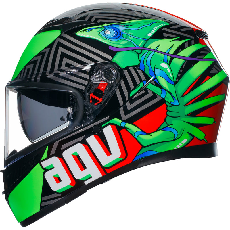 AGV 0101-15513 2118381004013S K3 Kamaleon Helmet K3 Helmet - Kamaleon - Black/Red/Green - Small
