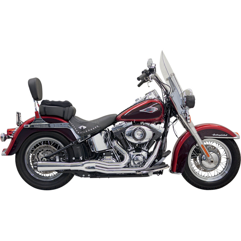 Bassani Xhaust Road Rage II Mega Power 2-Into-1 Exhaust System - 1S12R For Harley Softail 1986-2017