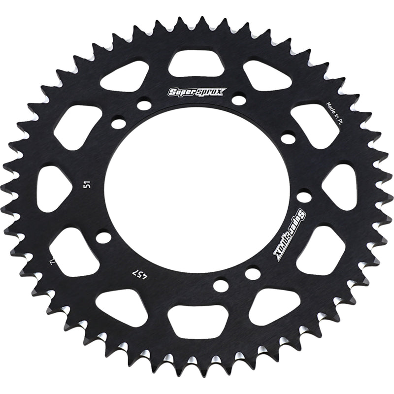 Supersprox Aluminum Sprocket - RAL-457-51-BLK For Kawasaki Dirt Bikes 1983-2020 | Suzuki RM 60 2003