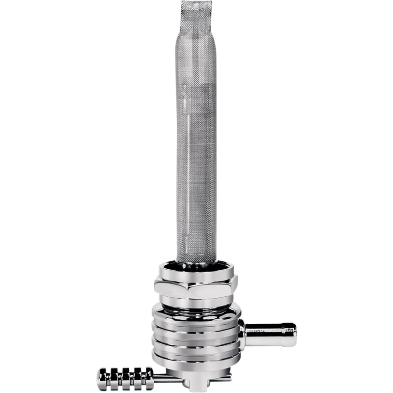 PINGEL DS-390506 6311-CRF Power-Flo Fuel Valve - Round Fuel Valve - Finned Chrome - 22 mm