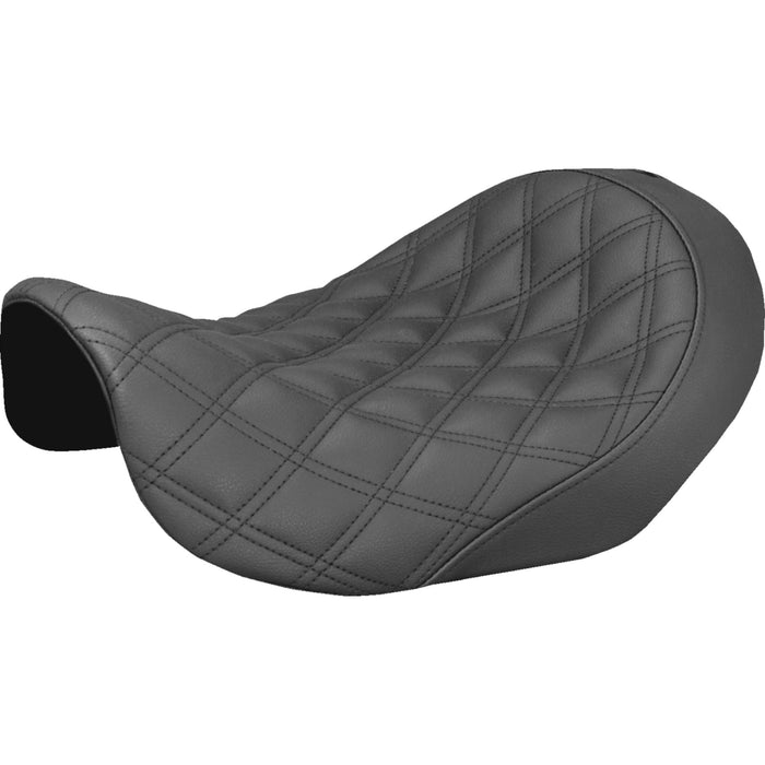 SADDLEMEN 0803-0550 806-04-002LS Renegade Lattice Stitch Solo Seat - Lattice Stitched - Black - Dyna '06-'17