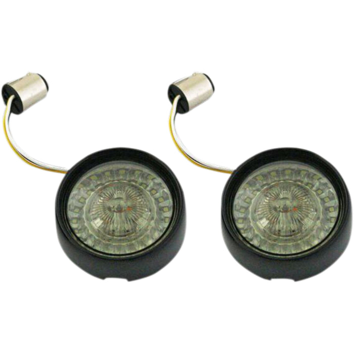 CUSTOM DYNAMICS 2020-1590 PB-BB-AW-1157BS ProBEAM® Ringz Bullet Bezel LED Turn Signal - Gloss Black - Smoke Lens