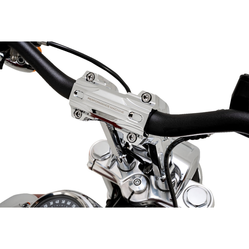 PERFORMANCE MACHINE (PM) 0602-1564 0208-2195M-CH Phatbar & Riser Kit internal wiring/gauge mount holes - 9" - chrome