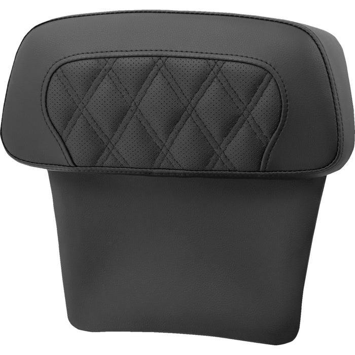 SADDLEMEN 0822-0553 814-07-CPACK-LS Chopped Tour Pak Backrest Pads RoadSofa™ - Perforated Black w/ Lattice Stitch - FLT/FLH '14-'23
