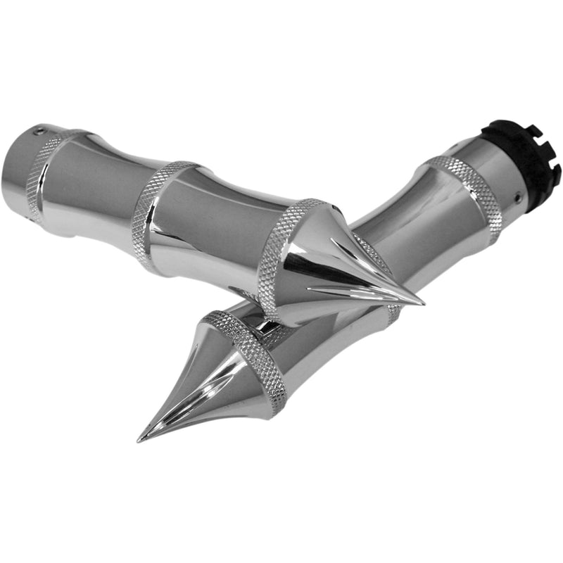 Accutronix Custom Grips — Tribal Cable Chrome - GR100-LC For Harley Motorcycles 1980-2021