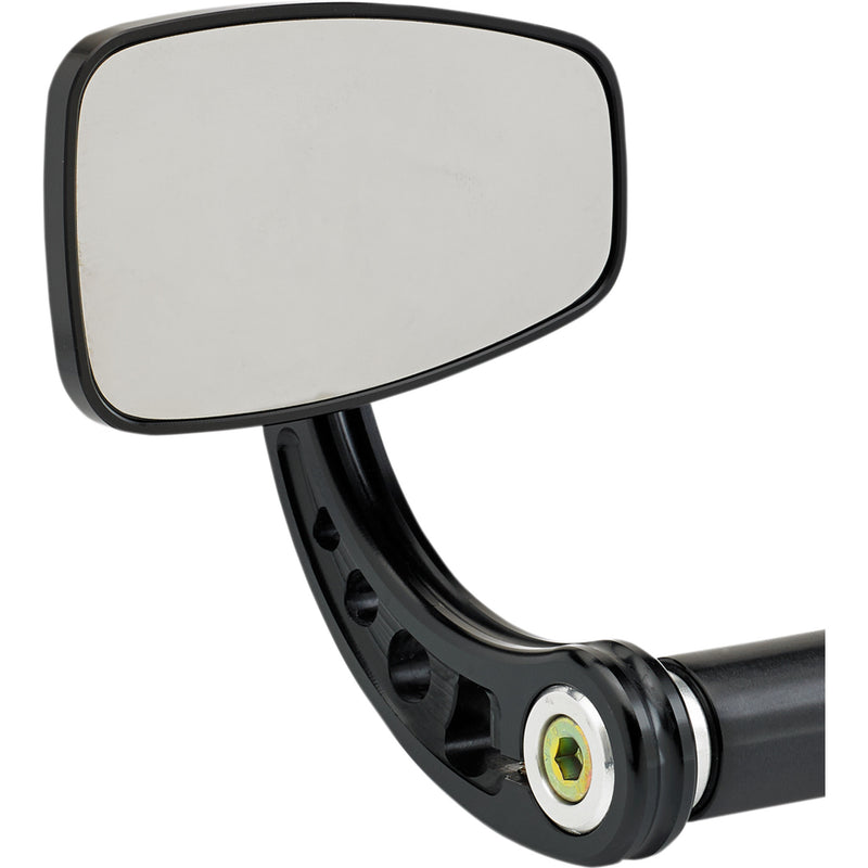 Joker Machine Cafe Style Bar End Mirror Cafe Side View Rectangle Black Curved - 09-314-CB