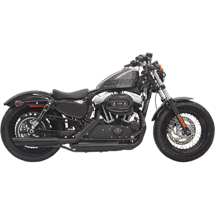 BASSANI XHAUST 1801-0686 1X27SBB Firepower Series Slip-On Mufflers - Black - Slash-Cut - Sportster