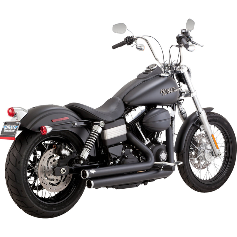 Vance & Hines Big Shot 2-Into-2 Exhaust System - 47338 For Harley Dyna 2010-2017